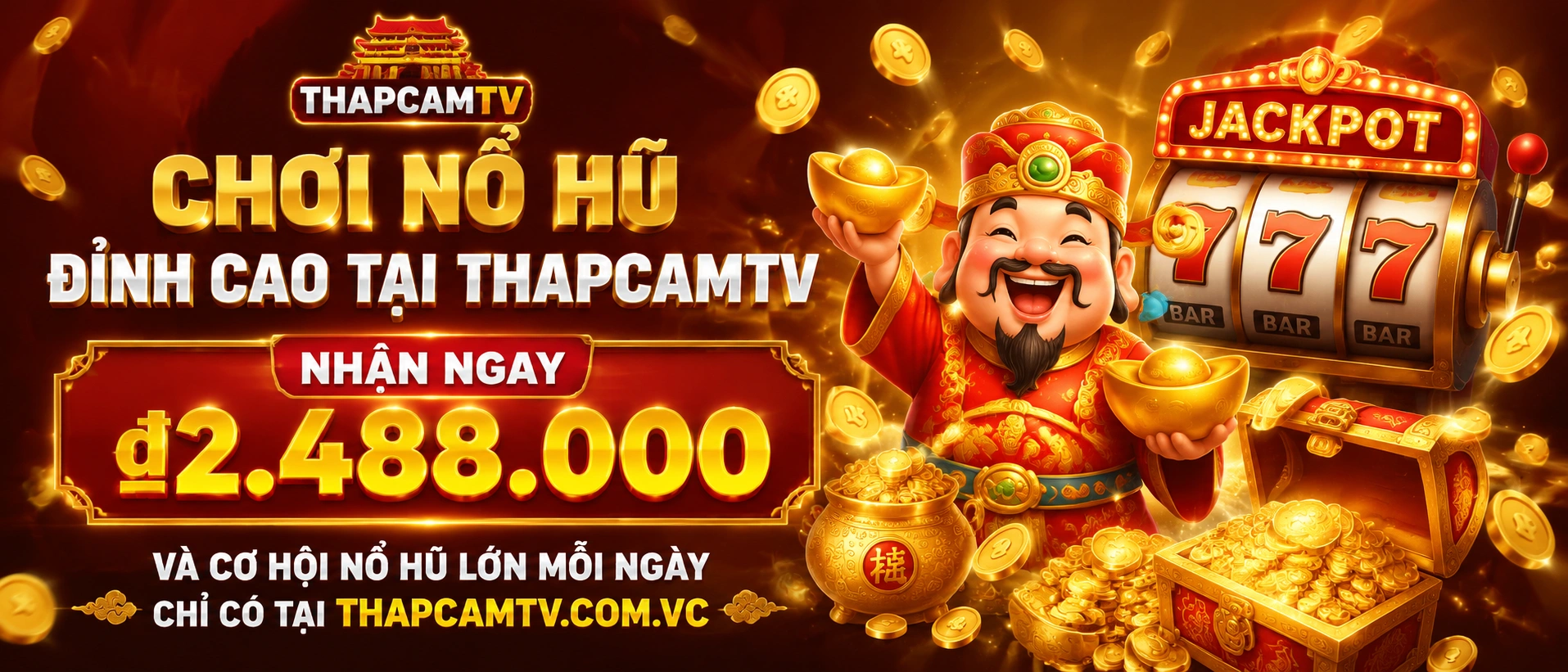 Giao diện khu Nổ Hũ THAPCAMTV hiển thị danh mục game và lựa chọn nhanh