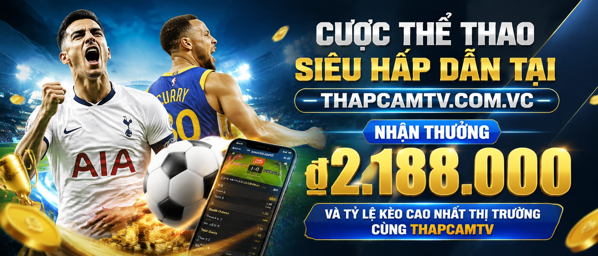 Khung xem giải đấu và nội dung thể thao theo nhịp trận trên THAPCAMTV